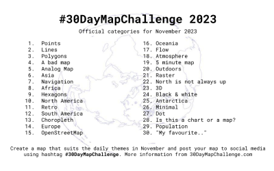 30DayMapChallenge my 25/30 contributions